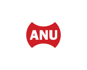 ANU logo design vector template