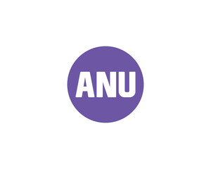 ANU logo design vector template