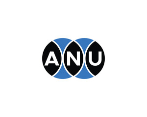 ANU logo design vector template