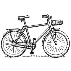 Marker Bike Isolated Hand Draw.