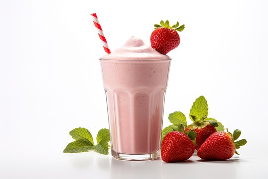 strawberry milkshake close up