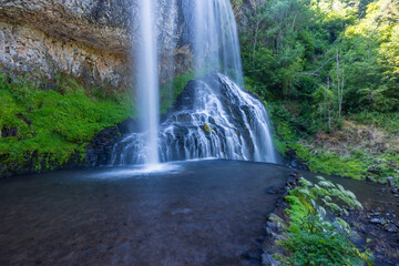 Fototapeta na wymiar Waterfall Cascade de la Beaume near Agizoux, Haute-Loire, France
