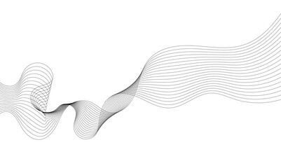Fototapeta premium Abstract wavy technology curve lines on transparent background isolated. Grey wave swirl, frequency sound wave, twisted curve lines with blend effect. Abstract business wave lines. vector illustration