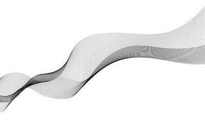 Fototapeta premium Abstract wavy technology curve lines on transparent background isolated. Grey wave swirl, frequency sound wave, twisted curve lines with blend effect. Abstract business wave lines. vector illustration