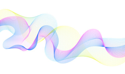 Wavy business curve lines on transparent background. Abstract ocean wave line background. Wave swirl, frequency sound wave, twisted curve lines with blend effect.