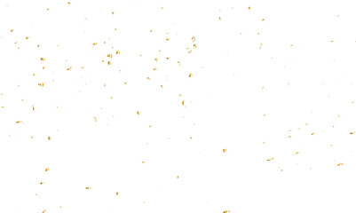 Doted and confetti golden glitter on transparent background. Shiny glittering dust. Gold glitter sparkle confetti that floats down falling