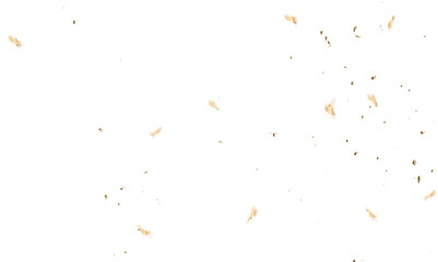 Doted and confetti golden glitter on transparent background. Shiny glittering dust. Gold glitter sparkle confetti that floats down falling