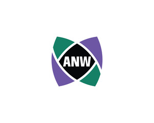 ANW logo design vector template