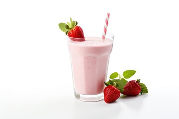 strawberry milkshake close up