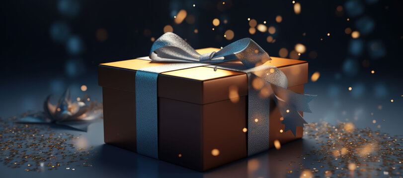 Luxury Gold Gift Box With Ribbon 33