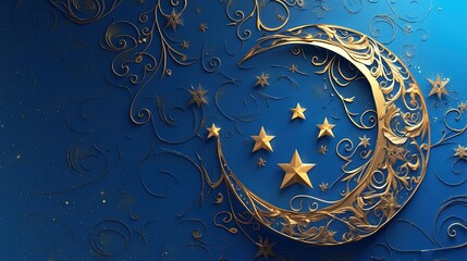 Ethereal Vision: Generative AI-Crafted Islamic Paper Cutting Featuring Mosque, Star Clouds, and Crescent Moon