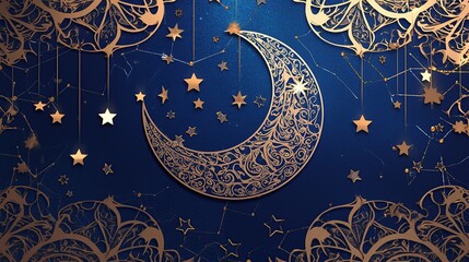 Ethereal Wonder: Generative AI-Crafted Islamic Paper Cutting Featuring Mosque, Star Clouds, and Crescent Moon