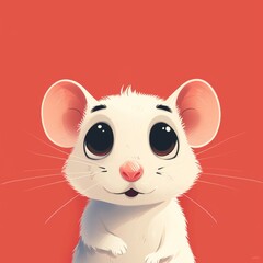 A Cute Cartoon Mouse On A Red Background Perfect For Luckrelated Designs