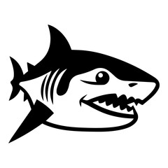 Shark Flat Icon Isolated On White Background