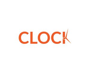 text clock logo vector illustration, creative latter  K   clock logo.