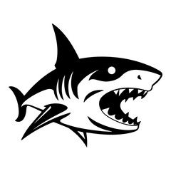 Fototapeta premium Shark Flat Icon Isolated On White Background