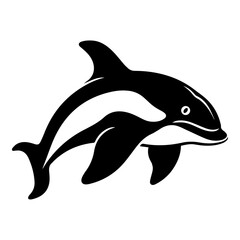 Dolphin Flat Icon Isolated On White Background