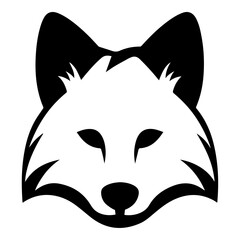 Arctic Fox Flat Icon Isolated On White Background