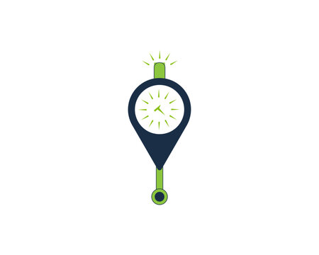 creative ocation clock logo design.