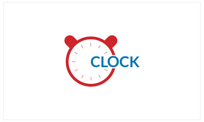 text clock logo vector illustration, creative  Clock logo.