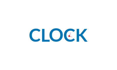 text clock logo vector illustration, creative latter C clock logo.