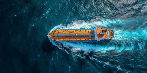 An Lng Tanker With Hydrogenpowered Engines Transporting Liquified Natural Gas At Sea. Concept Lng Tanker, Hydrogen-Powered Engines, Natural Gas Transportation, Sea Transport, Sustainable Energy - obrazy, fototapety, plakaty