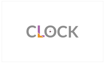 text clock logo vector illustration, creative latter LO  clock logo.
