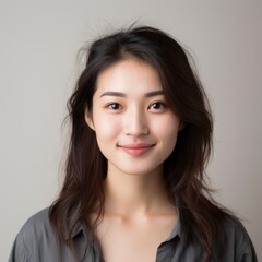 Fototapeta premium Portrait of a young Asian woman possibly for beauty or fashion industry