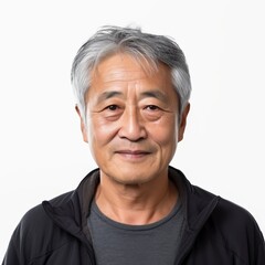Obraz premium Portrait of a senior Asian man possibly for healthcare or lifestyle use