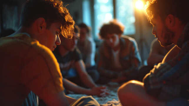 Supportive friend comforting another, emphasizing the importance of peer support in young people's mental health. 