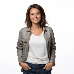 Obraz premium Portrait of a smiling young woman casual attire