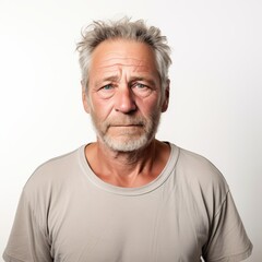 Obraz premium Portrait of a Sorrowful Senior Man