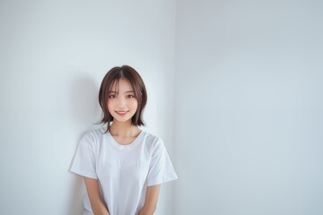 Obraz premium 10代の微笑む美しい女性