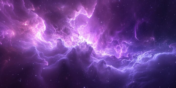 Vibrant Purple Nebula Backdrop Evoking The Wonders Of Astronomy And Space. Concept Stunning Night Sky Photography, Celestial Beauty Captured, Milky Way Magic, Cosmic Dreams Unleashed