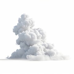 3d render. Shape of abstract white clouds. Cumulus clip art isolated on transparent background, Generative AI