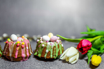 Easter background with cupcake