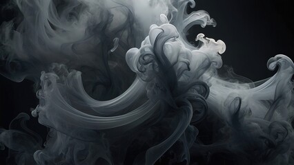 Smoke in Shades of Grey on Black