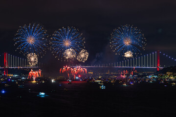 100th Anniversary Celebrations of the Republic of Türkiye Fireworks Show Drone Photo, 15 July...
