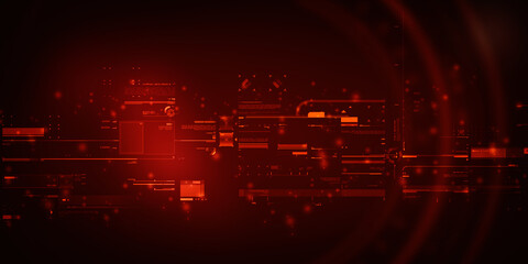 Fototapeta premium 2d illustration Abstract futuristic electronic circuit technology background
