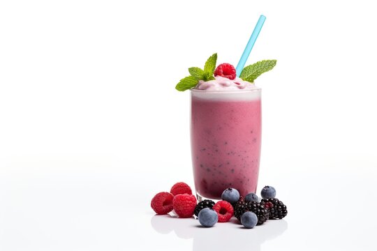 berry milkshake close up