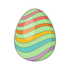 Easter Egg with ornament. Retro Design elements for holiday cards. Happy Easter. Cartoon flat, retro style Vector illustration. 