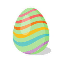 Easter Egg with pattern. Design elements for holiday cards. Happy Easter. Cartoon flat style Vector illustration. 