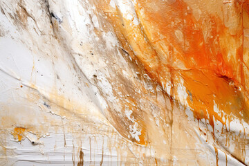 Abstract watercolor orange and white on a wall for textures. Happy, joyful and spiritual life concept. Fresh and optimistic tones to background or wallpaper.