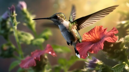 hummingbirds who want to take food from flowers