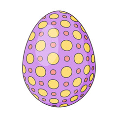 Easter Egg with ornament. Retro Design elements for holiday cards. Happy Easter. Cartoon flat, retro style Vector illustration. 