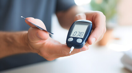 diabetic measures the level of glucose in the blood.
