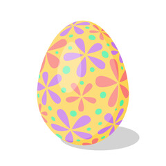 Easter Egg with pattern. Design elements for holiday cards. Happy Easter. Cartoon flat style Vector illustration. 
