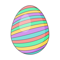 Easter Egg with ornament. Retro Design elements for holiday cards. Happy Easter. Cartoon flat, retro style Vector illustration. 