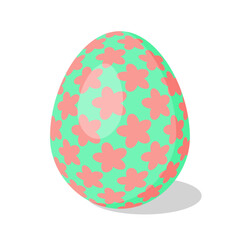 Easter Egg with pattern. Design elements for holiday cards. Happy Easter. Cartoon flat style Vector illustration. 