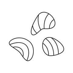 Tuna pieces line icon. Black simple pictogram of part of fish. Vector isolated element on white background